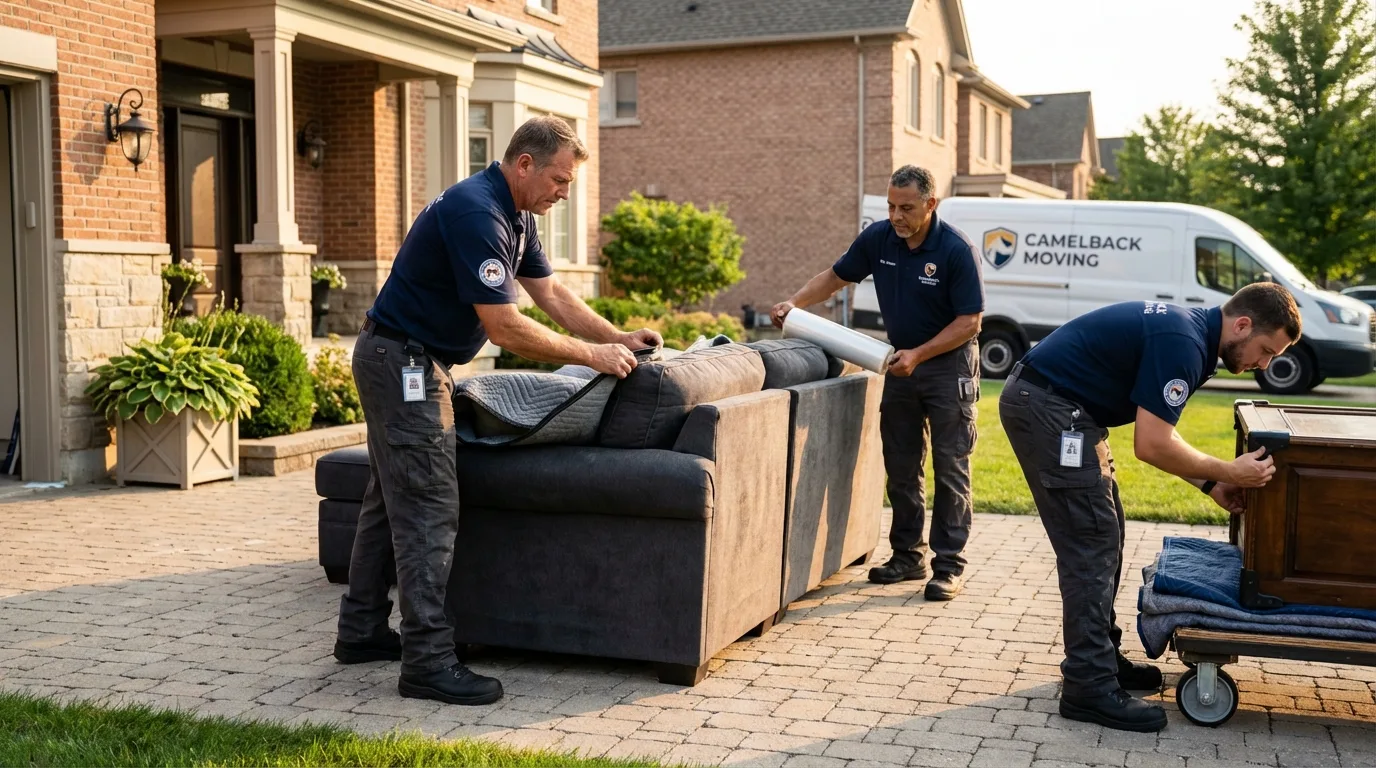 Large estate moving crew wrapping furniture in Hobbs, NM