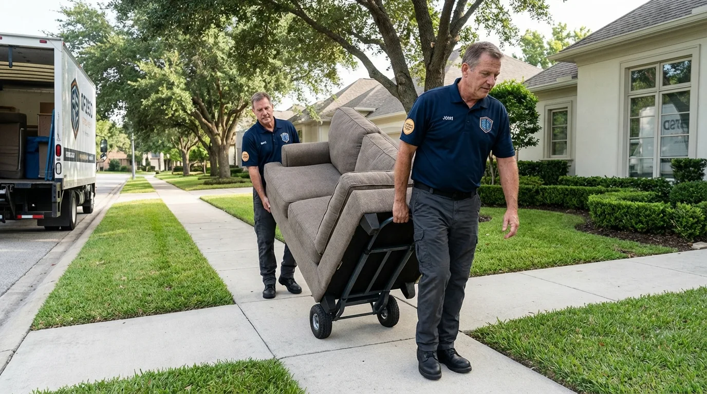 Local residential moving crew loading furniture in Hobbs, NM
